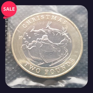 2020 UNC Gibraltar Santa and his Reindeer £2 Two Pound Decimal Coin - Bild 1 von 3