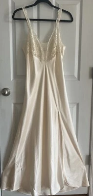 Vintage Gold Label Victoria’s Secret Maxi Second Skin Satin LG Lace Slip Dress - Image 1 of 4