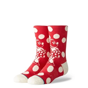 Disney Minnie Mouse Crew Socks by Stance Kids Socks Size M 11-1 Red Polka Dot - Picture 1 of 4