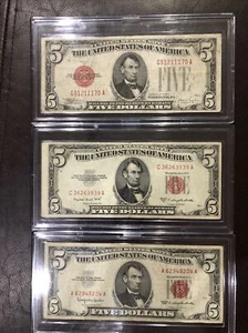 All 3 5 Dollar Red Seal Years! - Picture 1 of 10