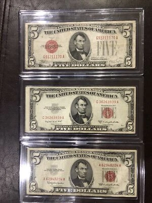 All 3 5 Dollar Red Seal Years! - Image 1 of 4