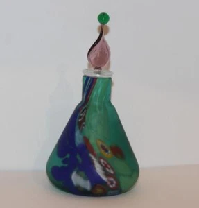 Maestros De Murano Vidrio Realizado Arte Vidrio Triángulo Decantador Botella Tapón Jarrón - Imagen 1 de 5