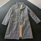 Womens BURBERRY Mid length Coat Designer Trench Raincoat Size M UK 10 US 8 Navy