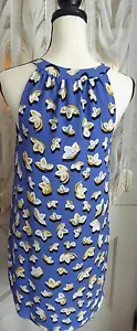 Neu mit Etikett C&E ärmelloses blaues Kleid mit Blumenmuster und fallender Taille gefüttert blau mehrfarbig S Small - Bild 1 von 6