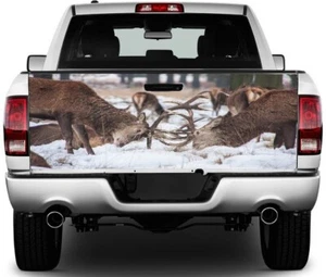 Deer Fight In Snow Truck Tailgate Wrap Vinyl Graphic Decal Sticker Wrap #498 - Bild 1 von 4