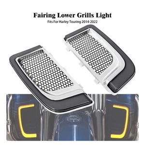 Fairing Lower Grills LED Turn Signal Running Lights Fit For Harley Touring 14-22 - Picture 1 of 15