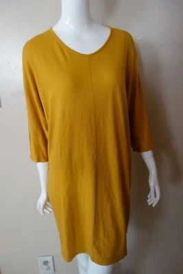 BLACK CRANE MUSTARD DOLMAN SLEEVES COTTON DRESS SIZE S, M NWOT WD-06 - Image 1 of 3