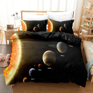 Solar System Duvet Cover Quilt Cover Queen Pillowcase Bedding Set