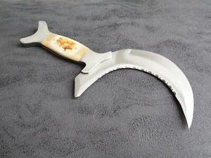 10” Fantasy Knife Moon Crest Full Tang Leather Sheath Artistic Display Unique - Picture 1 of 6