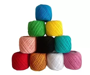 Handicraft Crochet Cotton Thread Yarn For Knitting and Craft Making, Pack Of 10. - Picture 1 of 9