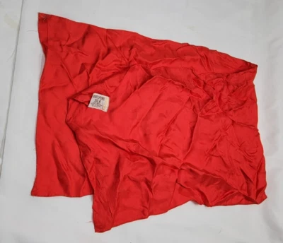 Vintage Sears Roebuck & Co 100% Pure Silk Red Women's Rectangle Scarf 43" x 14" - Image 1 of 2