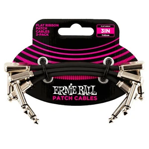 Ernie Ball 3" Flat Ribbon Patch Cable 3-Pack - Black - Picture 1 of 1