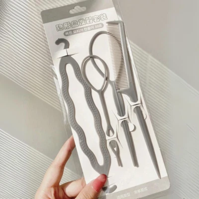 4pcs Children's Hair Styling Tool Set, Hair Braider Pin Pull Hook for Girls Hair - Image 1 of 4