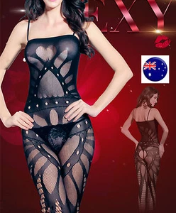 Fetish Foreplay Fish NET Sexy Open crotch Night Lingerie Bodysuit Body Stockings - Picture 1 of 5