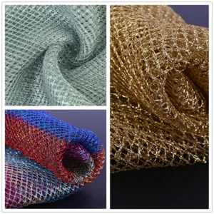 Tela Artesanía Dorado Metálico Red Brillante Brillo Falda Malla Tul Vestido por Yarda - Imagen 1 de 7