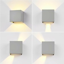 Applique led 6w lampada parete esterni interni IP55 doppi fasci luce regolabile