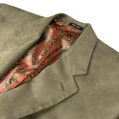 Ralph Lauren LRL Men’s Faux Moleskin Suede 2-Button Blazer/Jacket Green • 42L - Image 1 of 4