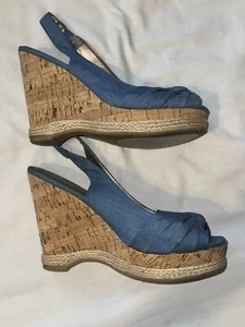 Moda Spana Denim And Cork Women’s Sandals 6.5 - Excellent Condition. - Picture 1 of 6
