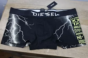Diesel Lightening Strike Black Damien Boxer Shorts NWT Men's Large - Picture 1 of 13