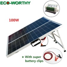 100w Folding Solar Panel Suitcase 12V Battery Charger Portable Car Boat Camping