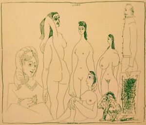 PICASSO 1969 LITHOGRAPH w/COA. Rarely listed EROTIC Pablo Picasso VINTAGE ART
