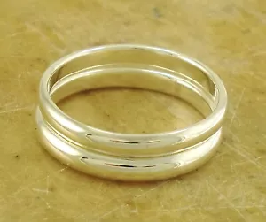 2 STERLING SILVER 3mm WIDE STACKABLE BAND RINGS size 5 style# r2050 - Picture 1 of 2