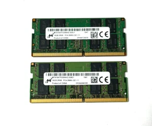 Micron 32GB (2x16GB) 2Rx8 PC4-2666V-SE1-11 Ram Laptop Memory - Picture 1 of 3