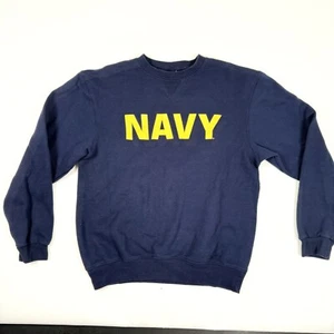Vintage US Navy USN Sweatshirt Navy Blue SOFFE Mens Medium - Picture 1 of 7