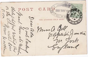 1907 STEAMER LORD OF THE ISLES CACHET NERO CON CINTURA & GREENOCK PMK CRARAE PPC - Foto 1 di 3