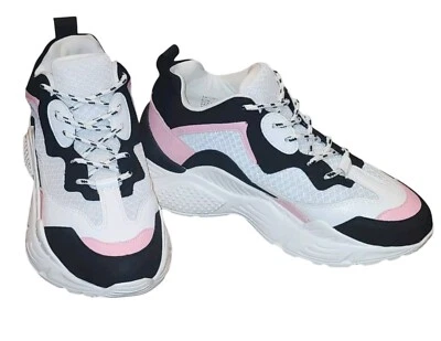 Steve Madden Antonia Shoes pink black and white suede and leather size 6.5 - Image 1 of 4