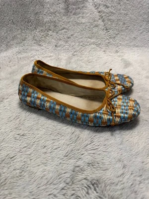 Joie женщин балетки размер 8 сплетенный Raffia поскользнуться на туфли многоцветный повседневный - Изображение 1 из 4