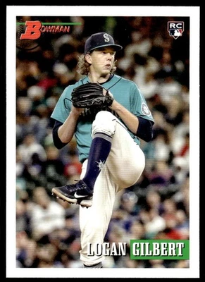2021 Bowman Heritage Logan Gilbert Rookie Seattle Mariners #8 - Image 1 of 2