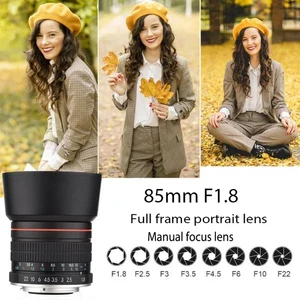Lightdow 85mm F1.8 Manual Focus Telephoto Prime Lens for Sony Canon Nikon Camera - Picture 1 of 15