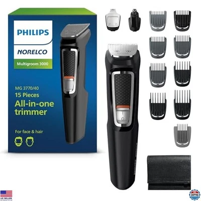 Kit de higiene masculino Philips Norelco Multigroom 3000 Series 15 peças MG3770/40 - Imagem 1 de 4