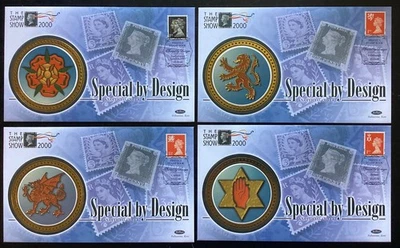 GB 2000 Special by Design FDC set x 4 Benham Silks, All different pmks (V195) - Image 1 of 2