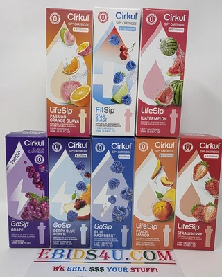 Cartuchos de sabor CIRKUL GoSip LifeSip FitSip 8 paquetes de variedad fresa melocotón  Foto 1 de 4
