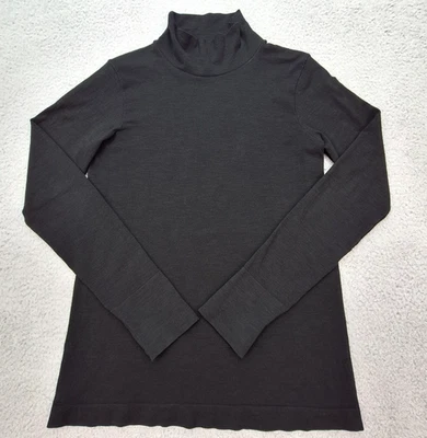 Athleta Shirt Womens Medium Black Wool Blend Turtleneck Mock Neck Long Sleeve - Image 1 of 4