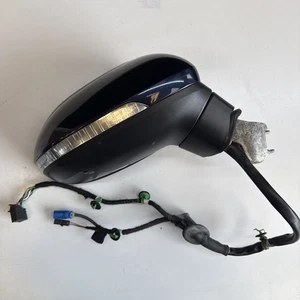 2018 VW PASSAT B8 DRIVERS SIDE DOOR MIRROR IN BLUE LH5X W 360 CAMERA POWER FOLD - Picture 1 of 19