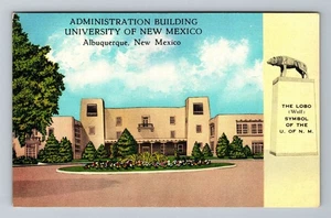 Albuquerque NM-New Mexico Universität Verwaltungsgebäude Vintage Postkarte - Bild 1 von 2