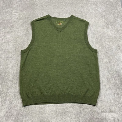 Orvis Sweater Vest Mens XL Green V Neck 100% Wool Pullover Sleeveless - Image 1 of 4