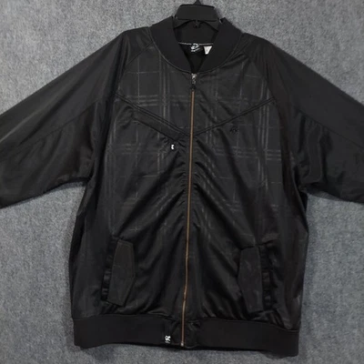 LRG Jacket Mens 4XL Black Plaid Full Zip Bomber Streetwear Hip Hop XXL Poly - Image 1 of 4
