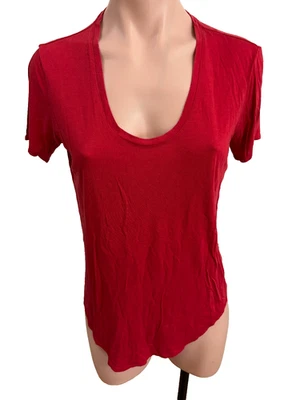 Camisa Top Helmut Lang Para Mujer T Roja M Mediana Algodón Manga Corta Cuello Redondo Foto 1 de 3