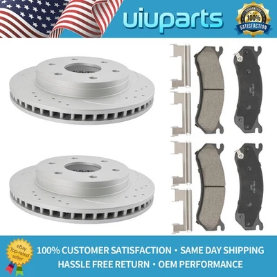 Front Drilled Rotors Brake Pads for 1999 - 2006 Chevy Silverado GMC Sierra 1500 - Image 1 of 4