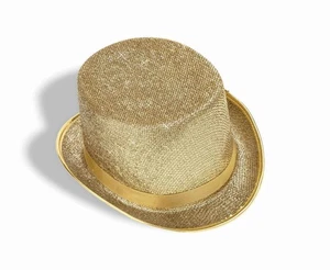 Costume Top Hats Gold Glitter Top Hat - Picture 1 of 1