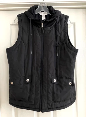 Chaleco acolchado negro deportivo inteligente talla L capucha extraíble Foto 1 de 3