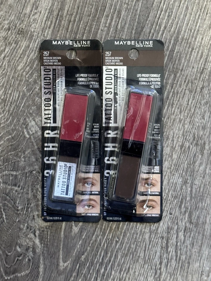 Pack de 2! Gel para peinar cejas Maybelline Tattoo Studio, 257 marrón medio Foto 1 de 1