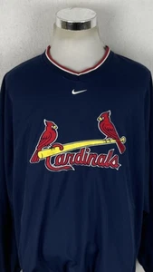 Nike St. Louis Cardinals Pullover Windbreaker Jacket Center Swoosh XXL- Fits 3XL - Picture 1 of 8