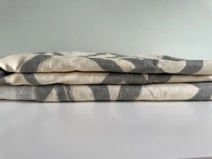 2 West Elm Scribble Curtain Gray Cotton Canvas Lattice 48 x 84 Inches - Picture 1 of 6