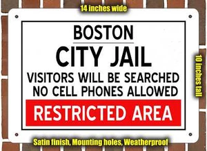 SIGNO DE METAL - Reproducción de la cárcel de la ciudad de Boston - Imagen 1 de 1