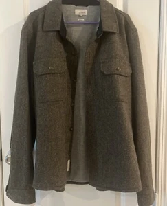 Jack Spade XL 100% Wool Fully Lined Herringbone Print Shacket Jacket Elbow Patch - Picture 1 of 13